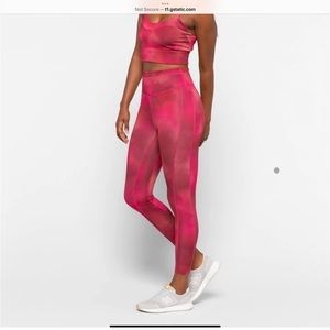 Free People Red/Pink Tye Dye Leggings